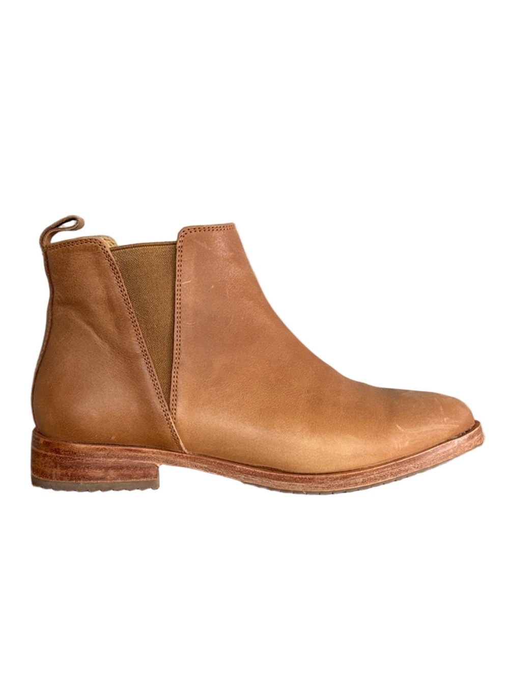Nisolo Tan Leather Chelsea Boots Minimalist Ethical Fashion size 7